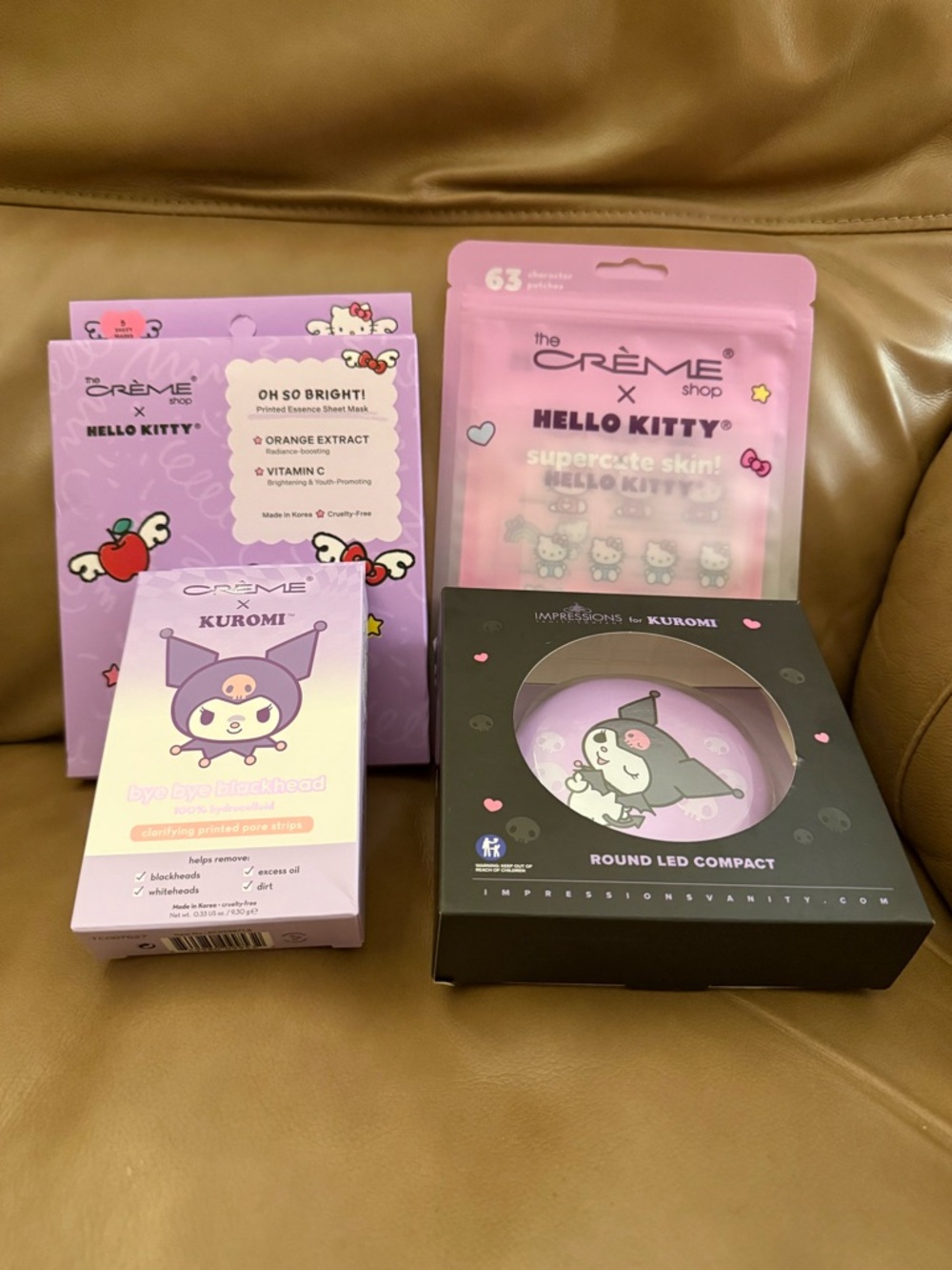 Hello Kitty Kuromi Bundle BNWT Creme Shop Skincare LED Compact Gift Set